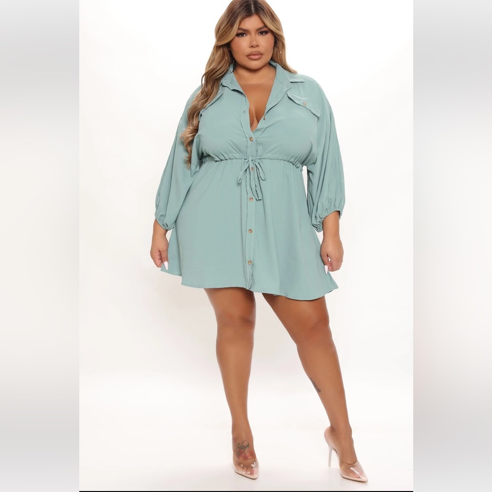 NWT - Sage Petite Shirt Dress w/ Drawstring